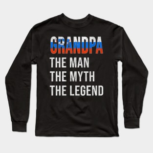 Grand Father Slovenian Grandpa The Man The Myth The Legend - Gift for Slovenian Dad With Roots From  Slovenia Long Sleeve T-Shirt